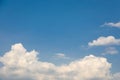 Blue sky with white and soft cumulus clouds in springtime. Sky background Royalty Free Stock Photo