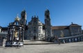 Blue sky winter Einsiedeln Abbey Benedictine monastery in canton Schwyz