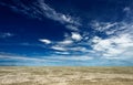 Wispy clouds over plains