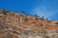 LAYERS OF ROCK ON THE CLIFF FACE OF A HILL Royalty Free Stock Photo