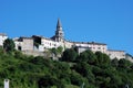 Blue skyline and panoramic view on Buzet,Croatia