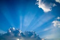 Blue skys clouds sunbeams #5 Royalty Free Stock Photo