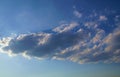 Skyscape with peaceful cloud and tiny glider very far away above the photograph