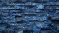 Blue Slate Stone Wall Background Generative AI Royalty Free Stock Photo