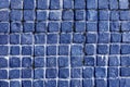 Blue slate wall texture background stone wall tile old floor pattern Royalty Free Stock Photo