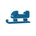 Blue Sled icon isolated on transparent background. Winter mode of transport. Royalty Free Stock Photo