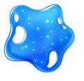 Blue slime glitter. Creative splash. Artistic element