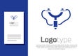 Blue Slingshot icon isolated on white background. Logo design template element. Vector