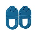 Blue Slippers icon isolated on transparent background. Flip flops sign.