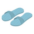 Blue slippers icon, isometric style