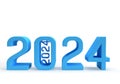 BLue 2024 small and big number as new year card