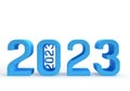 BLue 2023 small and big number as new year card