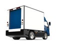 Blue small box truck - rear view Royalty Free Stock Photo