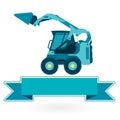 Blue small digger Royalty Free Stock Photo