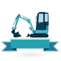 Blue small digger Royalty Free Stock Photo