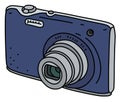 The blue small digital compact camera