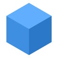 Blue smart cube icon, isometric style