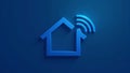 Blue Smart Home Wireless Connection Symbol Royalty Free Stock Photo