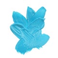 Blue smear paint or cream isolated on white background Royalty Free Stock Photo