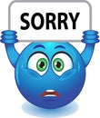 Blue smiley apologizes