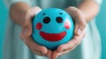 The Blue Smiley Ball. AI generated Royalty Free Stock Photo