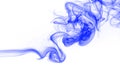 Blue smoke abstract on white background, Moving of ink water color Royalty Free Stock Photo