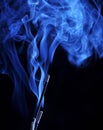 Blue smoke from aromas incense. Abstract background Royalty Free Stock Photo