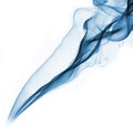 Blue abstract smoke from the aromatic sticks on a white background. Royalty Free Stock Photo