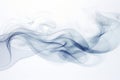 Blue smoke flowing over white background