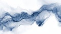 Blue smoke forming wavy pattern on white background Royalty Free Stock Photo
