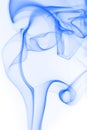 Blue smoke movement on white background, ink water color Royalty Free Stock Photo