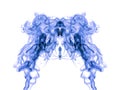 Blue smoke pattern on white Royalty Free Stock Photo