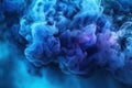 Blue smoke texture background, abstract soft pattern of steam or gas. Concept of backdrop, neon, swirl, mystery, wallpaper