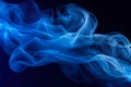 Blue smoke texture on dark background, abstract soft lines pattern Royalty Free Stock Photo