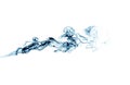 Blue smoke trail isolated on white Royalty Free Stock Photo
