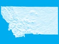 Blue Montana Relief Map Royalty Free Stock Photo