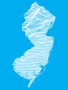 Blue New Jersey Relief Map