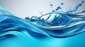 Blue smooth water waves of liquid abstract background. Bright glossy splash pattern. Royalty Free Stock Photo