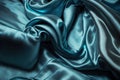 Blue smooth wrinkled silk. Generative AI