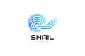 Blue Snail with Sphere or World Shell in Technology Concept. Modern Snail or Slug Logo Design Royalty Free Stock Photo