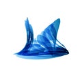Blue snail in technology style on white, vector
