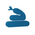 Blue Snake icon isolated on transparent background.