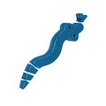 Blue Snake icon isolated on transparent background.