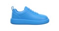 Blue sneaker with a minimalist design, featuring smooth lines and a uniform matte Royalty Free Stock Photo
