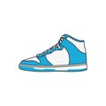 Blue Sneaker shoe vector illustration isolated on white background
