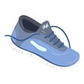 Blue sneaker for yoga,work out.Vector hand drawn cartoon