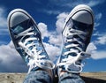 Blue sneakers Royalty Free Stock Photo