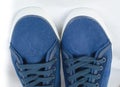 Blue sneakers detail Royalty Free Stock Photo