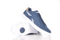 Blue sneakers isolated on white background,a pair of blue sneakers for jeans Royalty Free Stock Photo