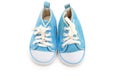 Blue sneakers for the kid on a white background. Isolated Royalty Free Stock Photo